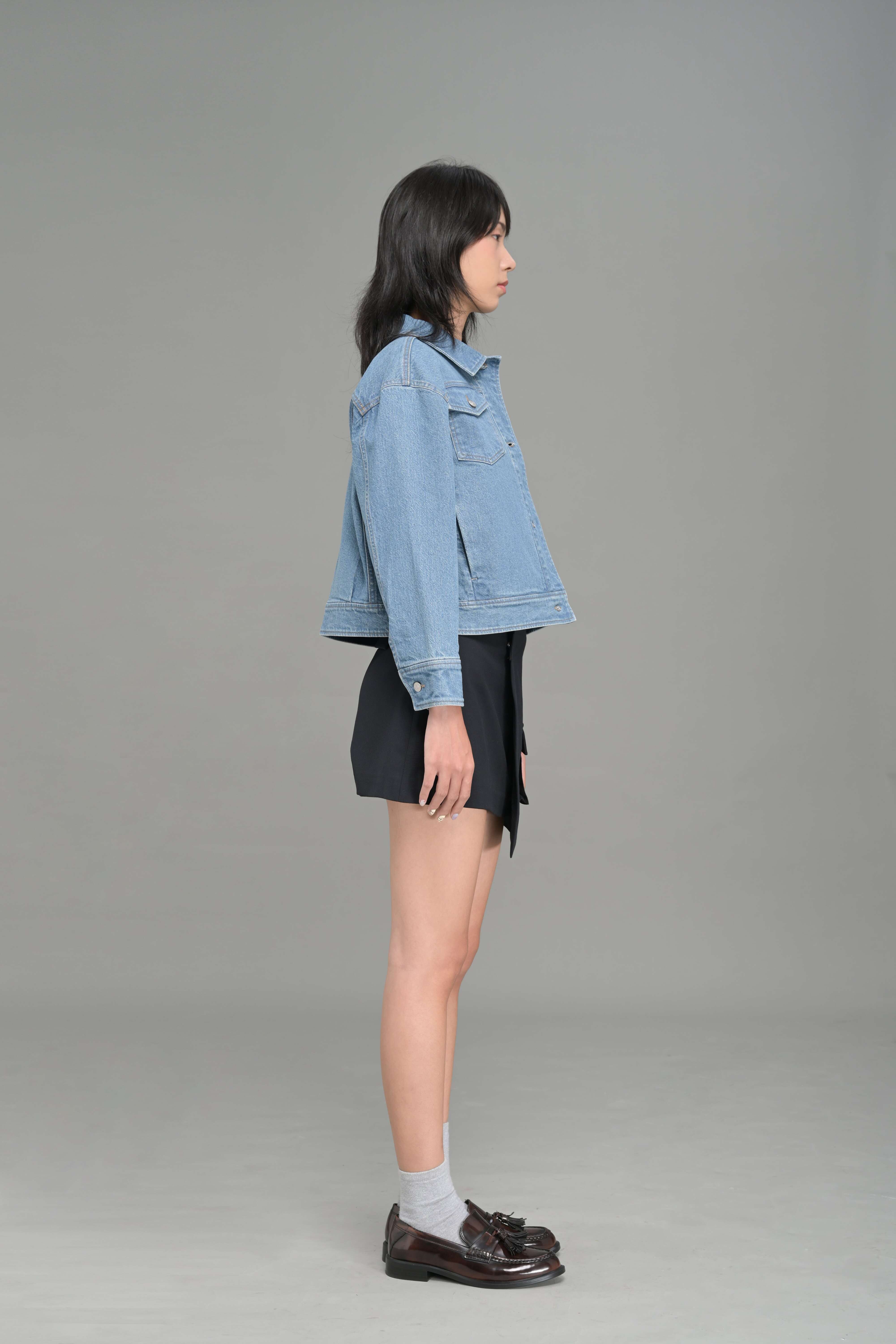 VESTE EN DENIM CROPPÉE POUR FEMMES