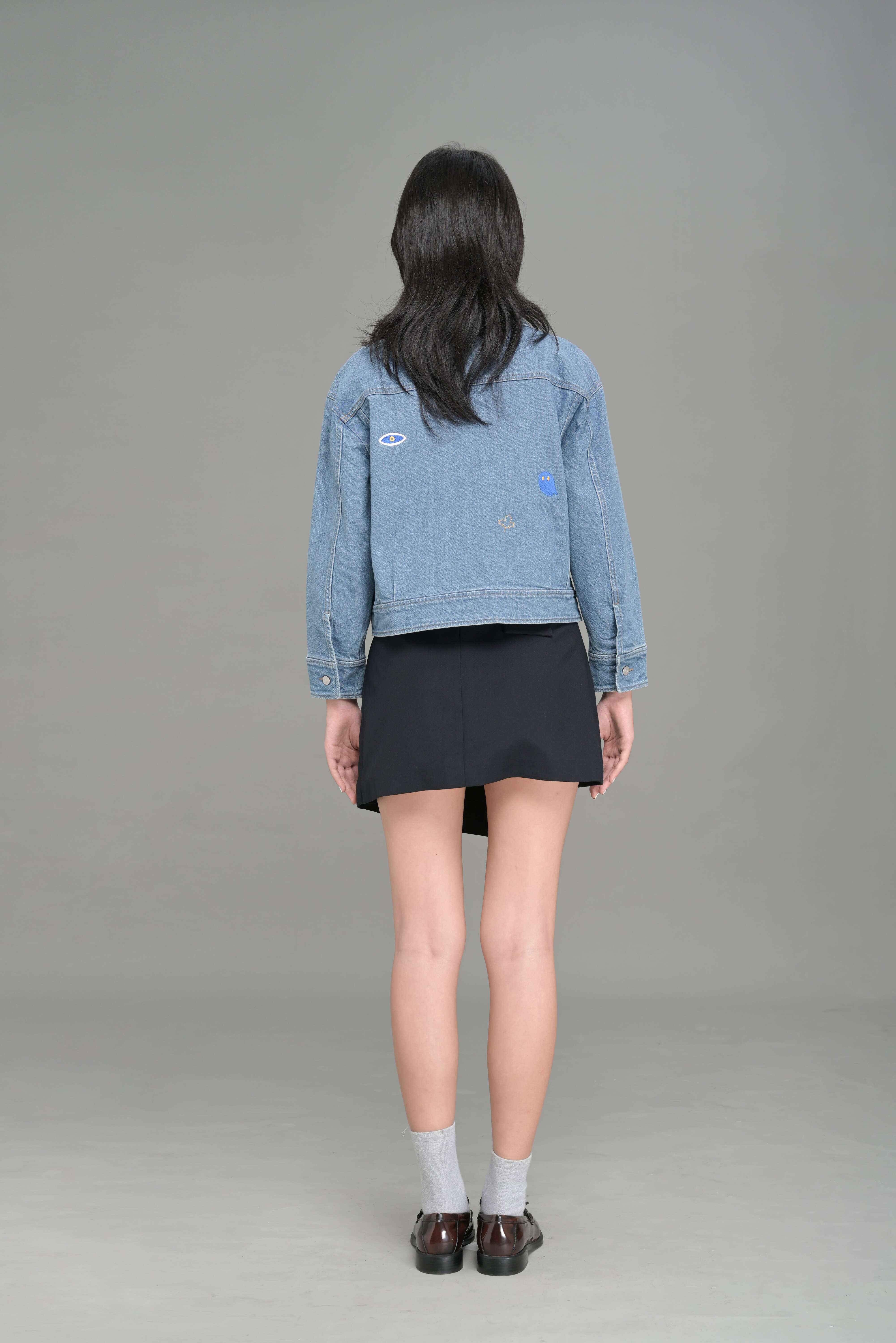 VESTE EN DENIM CROPPÉE POUR FEMMES
